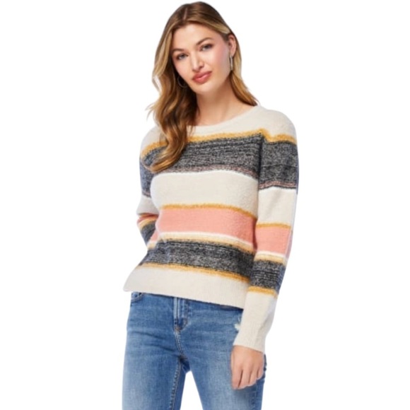 SKIES ARE BLUE Multi Colored Long Sleeve Cropped Sweater Women's Size XS - Picture 2 of 16